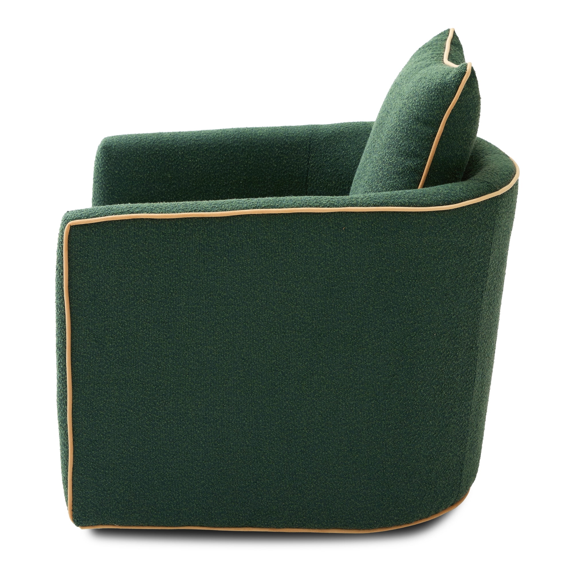Leumius Swivel Accent Chair, Upholstered Club Chair Barrel Sofa Chair for Living Room, Reading Corner and Small Spaces, Green