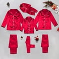 thumbnail image 2 of JAHH Family Matching Holiday Pajamas Dad's Christmas Pajamas for Family Silk Satin Pajamas 2024 Button Down Sleepwear Long Sleeve Comfy Matching Family Pajamas Sets (3-6 Months,D-Red), 2 of 6