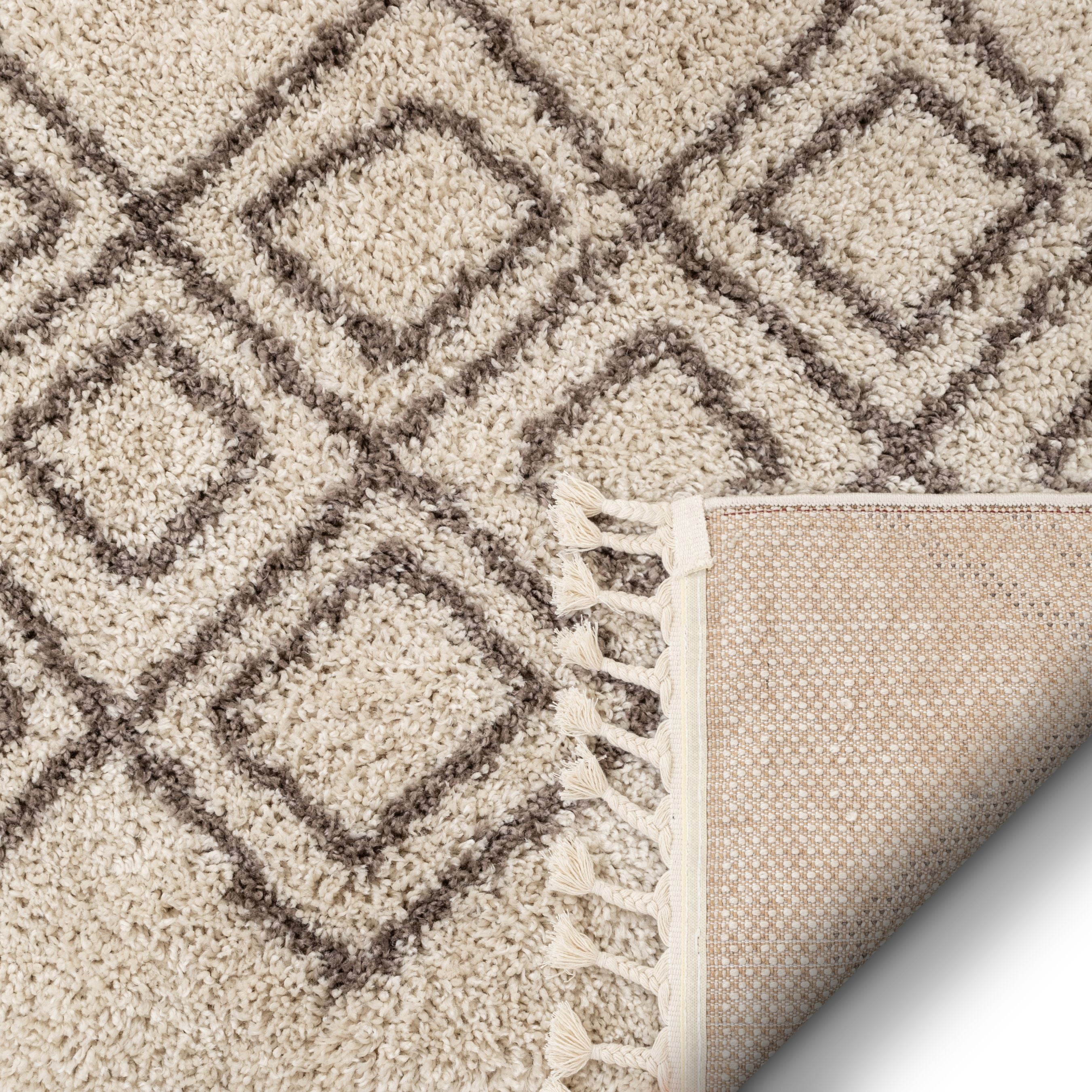Well Woven Cabana Radley Moroccan Tribal Natural 5'3" x 7'3" Shag Area Rug