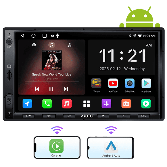 ATOTO Double Din Car Stereo 7inch Car Radio with Wireless Apple Carplay & Wireless Android Auto GPS Navigation 2G 32G (New Upgrade A5 Replaces Old Version F7WE)