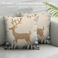 thumbnail image 3 of COMIO  Christmas Pillow Covers Microfiber Short Plush Christmas Deer Pillow Cases for Couch, Bed, Christmas Decortion (Beige, ), 3 of 5