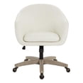 thumbnail image 2 of Pemberly Row Office Chair in Linen Cream Fabric with Gray Brush Wood Base KD, 2 of 6