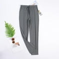 thumbnail image 3 of Men's Wide Leg Pajama Pants Big & Tall Long Sleeping Pants with Pocket Drawstring Loose Comfy Lounge Wear Pjs Dark Gray, 2XL, 3 of 3