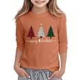 thumbnail image 5 of LRen Girl Christmas 3/4 Sleeve Shirt Funny Xmas Letter Printed Tree Graphic Tee Winter Holiday Top,3-4 Years,Z2-Orange, 5 of 6