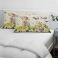 thumbnail image 3 of Easter Pillow Covers, Linen Long Throw Pillow Case, Farmhouse Flowers Wreath Sheep Rabbits Duck Eggs Holiday Pillow Protector Decorative Cushion Cover for Living Room/Bedroom 16" x 24", 3 of 8