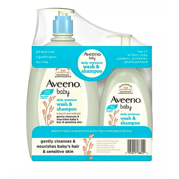 Aveeno 2in1 Baby Wash and Shampoo with Natural Oat Extract (33 fl. oz