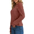 thumbnail image 4 of UVN Blouses for Women Casual Long Sleeve Shirts Dressy Hollow Out Lace Button Tops Fall Lightweight Pullover, 4 of 8