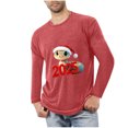 thumbnail image 1 of Blusas y camisas de manga larga con cuello redondo para hombre, deportivas, fitness, hogar, pijamas navideños estampados, camiseta de manga larga con cuello redondo, blusa de poliéster para hombre, 1 of 3