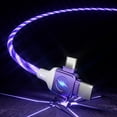 thumbnail image 3 of 6in1 Multi Ports Charger 6 Combinations USB A/Type C to USBC Micro PD Fast Charging Cord Lighted Up Current Flowing Compatible with Almost of Electrical Devices-6IN1 Cross Star Dazzling Colorful, 3 of 8