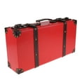 thumbnail image 1 of TISHITA Valise Rétro en Cuir et Bois pour Vêtements, Boîte de Rangement, Art pour la Maison, Rouge, 1 of 8