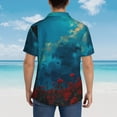 thumbnail image 4 of Yiaed Tower And Red Roses Print Hawaiian Shirt for Men Short Sleeve Button Down Shirts Beach Shirts for Men,Small, 4 of 7