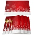 thumbnail image 2 of Placemat Christmas Snowflake Gradient Set of 4/6pcs Kitchen Coffee Accessories Coasters Home Dining Table r Linen Mats, 2 of 7