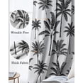 thumbnail image 4 of Tropical Botanical Blackout Curtains Light Blocking Print Window Curtains, Summer Palm Trees Black Thermal Insulated Window Drapes for Living Room Kitchen Cafe (2 Panels, 84"W x 63"L), 4 of 9