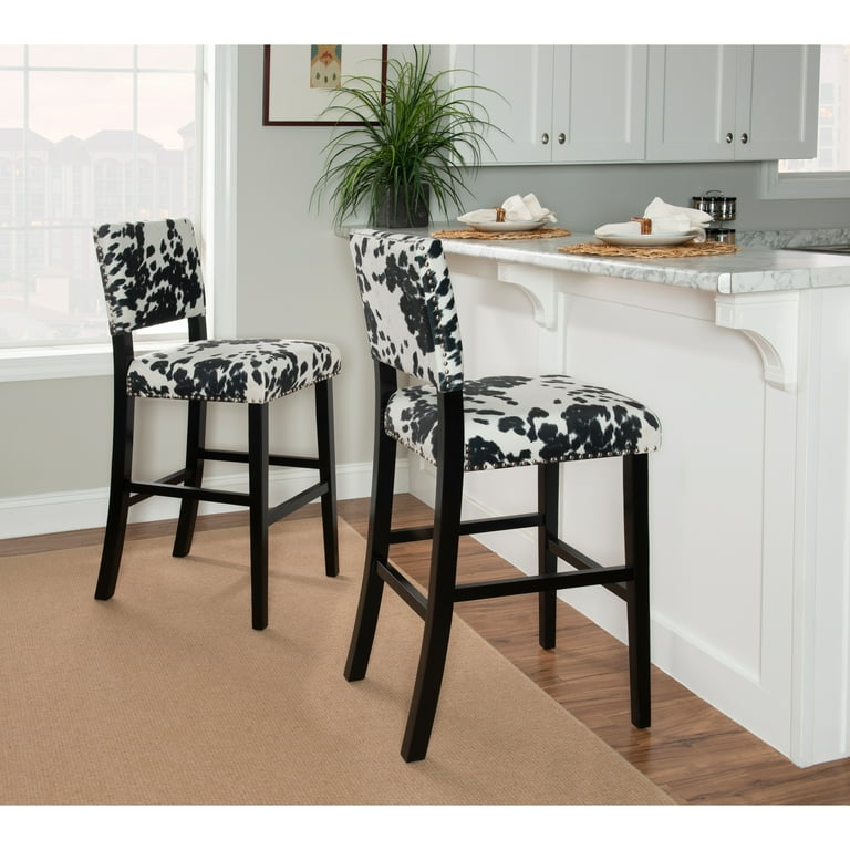 Counter Stool Black Cowhide Stool GRAND HACIENDA 24