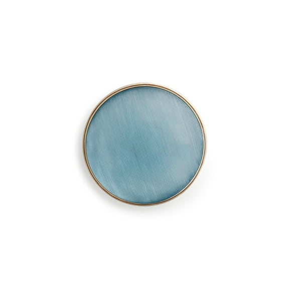 Aqua and Gold Circle One Size Women's Zinc Alloy and Resin Fashion Magnet