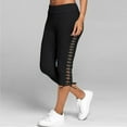 thumbnail image 2 of Jxximdong Pants for Women Fashion Women Solid Bandage Elastic Waist Cropped Trousers Casual Sweatpants Black L Trousers, 2 of 4