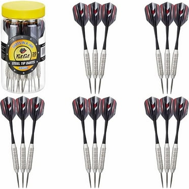 Fat Cat Darts in a Jar: Steel Tip Darts with Storage/Travel Container, 20 Grams (Pack of 15, 21 and 27 Darts)