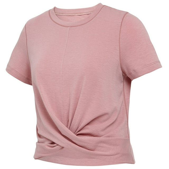 Ropa de verano de gran tamaño para fitness, ropa de yoga, blusa holgada de manga corta para mujer, ropa de secado rápido, blusa de yoga, ropa de fitness