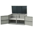 thumbnail image 2 of Gymax 88 Gallon Rattan Storage Box Outdoor Patio Container Seat w/ Shelf Door, 2 of 10
