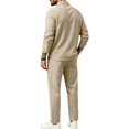 thumbnail image 5 of DORKASM Men's Linen 2 Piece Set Long Sleeve Shirt Pants Outfit Khaki M, 5 of 6