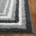 thumbnail image 4 of SAFAVIEH Border & Stripe Hyram Bordered Shag Area Rug, Grey/Black, 8' x 10', 4 of 8