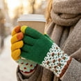 thumbnail image 5 of allydrew Cold Weather Touchscreen Texting Gloves for Women (Set of 2), Yellow and Green Floral, 5 of 6