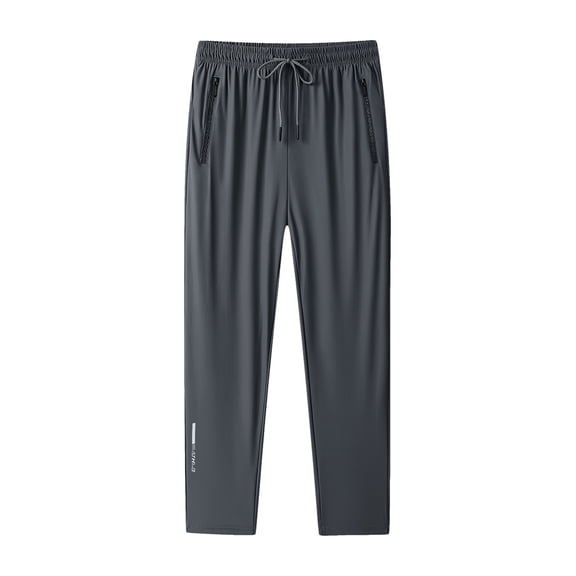 OSOLU Solid Color Men's Breathable Loose Fit Air Conditioning Sports Sweatpants Pants Ice Silk Trousers For Summer Outdoors Fashionable Classic Leisure Bottoms