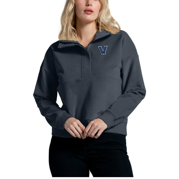 Women's League Collegiate Wear Navy Villanova Wildcats Stretch Cord Half-Zip Sweatshirt