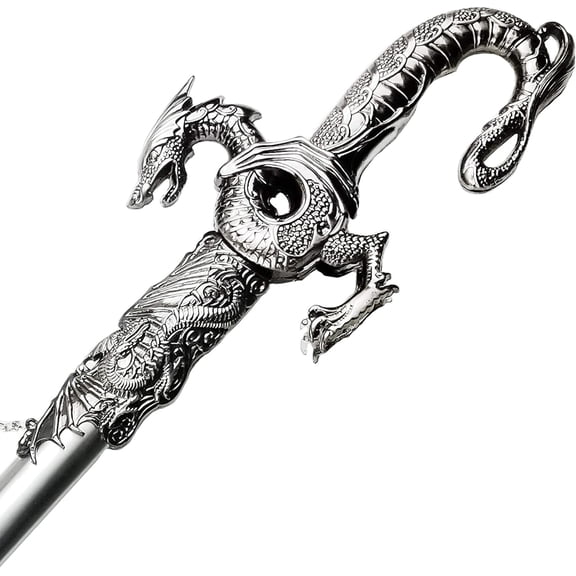 Saint George Dragon-Themed Steel Display Prop Decorative Collector’s Piece with Ornate Detailing