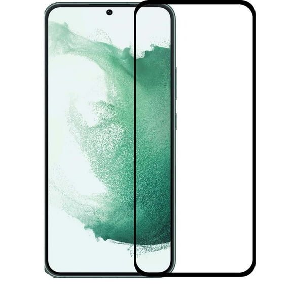 LEEKUANGSU [2 Pack] Black Tempered Glass Screen Protector Frontier Protective Protector Full Cover for Samsung Galaxy S22