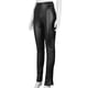 thumbnail image 2 of Pantalones De Cintura Alta, Dobladillo Con Abertura, Corte Entallado, Elegantes, Largos, Aspecto De Cuero De Imitación, Pantalones De Mujer Negro Negro S, 2 of 6