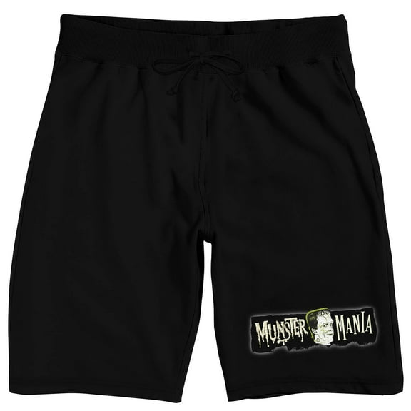 The Munsters Munster Mania Men's Black Sleep Pajama Shorts-Large