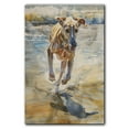 thumbnail image 3 of Funny Dog on Beach Canvas Wall Art, Sloughi Dog Picture Ocean Artwork for Bathroom Bedroom Living Room, Art Decor 8x12 Inches, 3 of 6