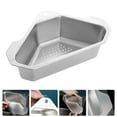 thumbnail image 3 of Cesta de almacenamiento esquinera triangular de acero inoxidable para fregadero de cocina., 3 of 7