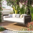 thumbnail image 3 of Twin Size Garden Swing Bed, Patio 2-Seat Porch Swing with Ropes, 2-Person Hanging Porch Swing for Backyard Garden Patio, Safe Sloped Design, 3 of 8