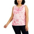 thumbnail image 2 of JM Collection Plus Size Tie Dyed Jacquard Top Berry Sorbet Combo 1X, 2 of 2