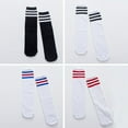 thumbnail image 3 of Eleanos Girls Cotton Striped Long Socks Children Casual Sports Knee High Stockings, 3 of 7