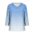 thumbnail image 5 of Xuyuer Women's Holiday Floral Print V-Neck 3/4 Sleeve Casual Loose Shirt, 5 of 5