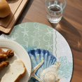 thumbnail image 3 of Blue Coastal Starfish Round 15 Inch Placemats Set of 8, Grey Sage Green Nautical Coral Summer HeatResistant Non Slip Place Mats for Dining Table, Wipeable Braided Kitchen Table Mats for Housewarming, 3 of 9