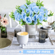 thumbnail image 4 of 5 Ramos Flores Rose Artificiales Rama Decorativa 35 Flores AZUL, 4 of 5