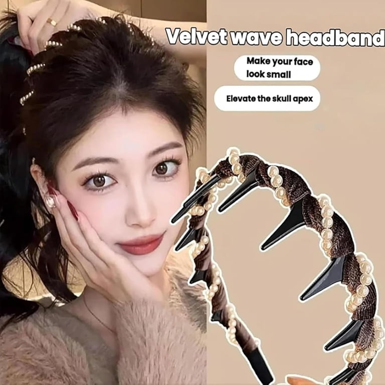 Halloween Pearl Headband Cloth Satin One Size Decorative Hair Accessory Pearl Headband Accessories For Any Custom Party Hair  main image 2