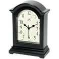 thumbnail image 3 of Infinity Instruments 9" x 9" Black Analog Semi-Rectangle Traditional Tabletop Clock, 3 of 4