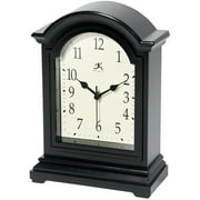 Infinity Instruments 9 x 9 Black Analog Semi-Rectangle Traditional Tabletop Clock