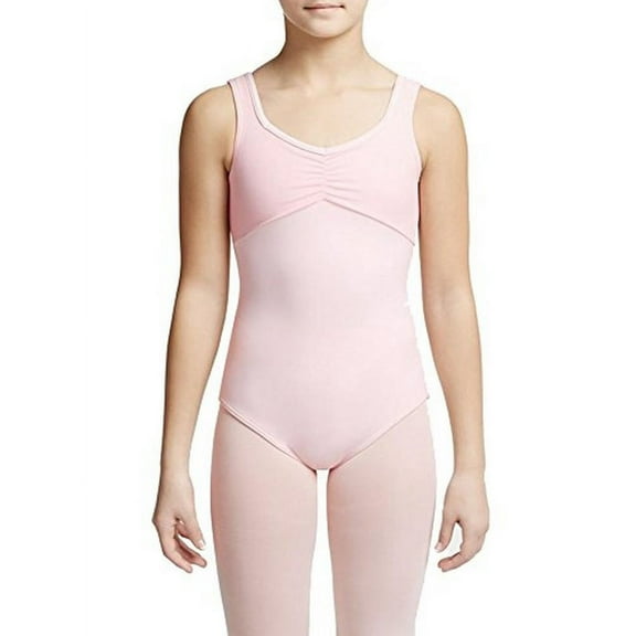 Capezio Girls Melodic Tank Leotard With Crisscross Strap Back, Pink, Small