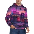 thumbnail image 2 of Picia Western Style Dinosaur Pattern Casual Men's Hoodie - Lightweight Hooded Sweatshirt with Kangaroo Pocket, Comfortable Pullover for Everyday, Travel-Medium, 2 of 7