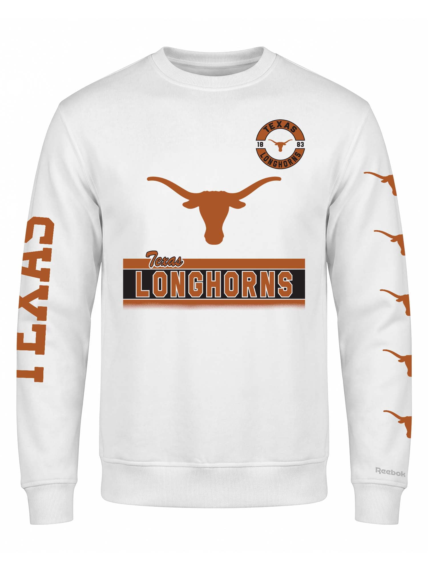 Texas Longhorns Reebok Mens White Crew Sweatshirt