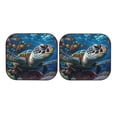 thumbnail image 3 of Uemuo Ocean Coral Turtle Printed 2 PCS Car Windshield Sun Shade, Auto Sun Heat and UV Rays Blocker, Foldable Automotive Front Window Sunshade Protector, 3 of 7