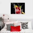 thumbnail image 4 of JRXY  Cocktail Canvas Wall Art Red Sparkling Juice Food Picture Artwork Prints Framed for Kitchen Dining Room Bar Pub Decor 16x12in, 4 of 4