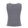 thumbnail image 6 of Hpapadks Tank Tops for Women 2025 Solid Sleeveless Tight Bottomed Shirt Crew Neck Racerback Top Camisole Tops for Women Dark Gray L, 6 of 7