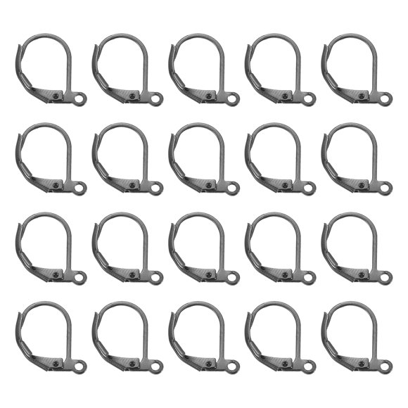 Uxcell 100Pack Ganchos de Pendientes LeverBack, Ganchos de Alambre para Pendientes Franceses, Negro